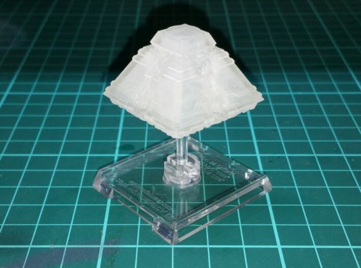 Borg Pyramid 1/20000 Attack Wing 3d printed Smooth Fine Detail Plastic , mounted on a small Attack Wing base.
