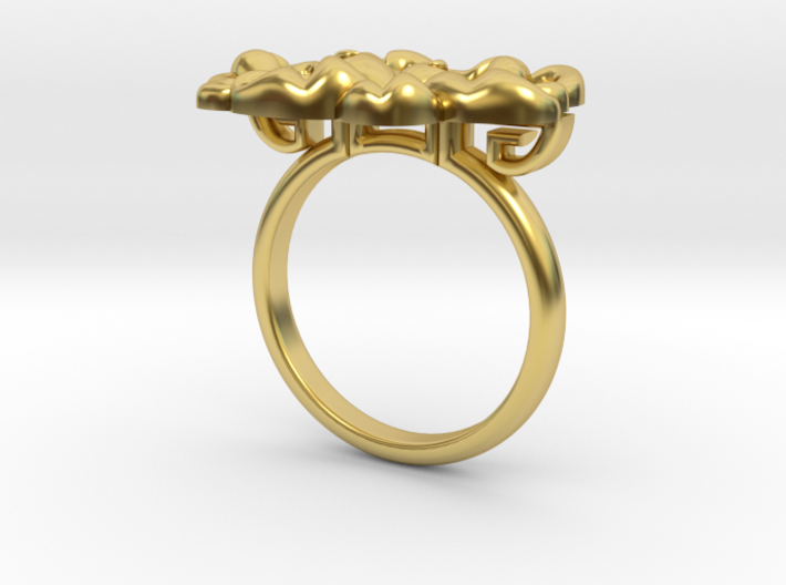 Asian Floral Ring : Peony 3d printed
