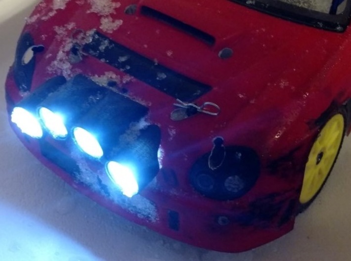 R/C 4-Pot Rally Car Light Pod 3d printed 