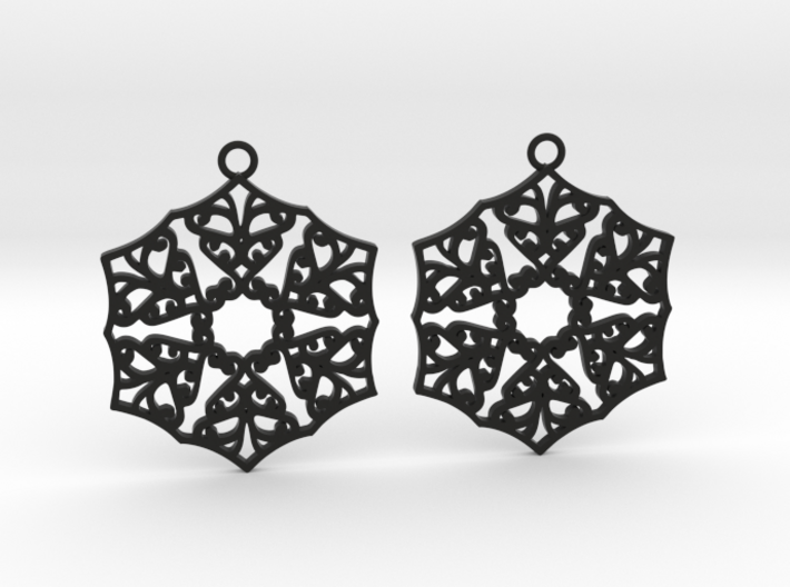 Ornamental earrings no.3 3d printed