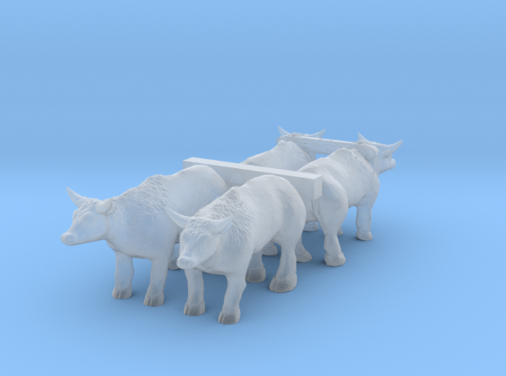 N Scale Oxen Set 3d printed This is a render not a picture