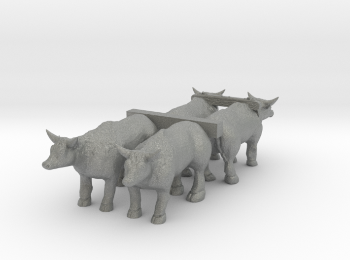 N Scale Oxen Set 3d printed This is a render not a picture