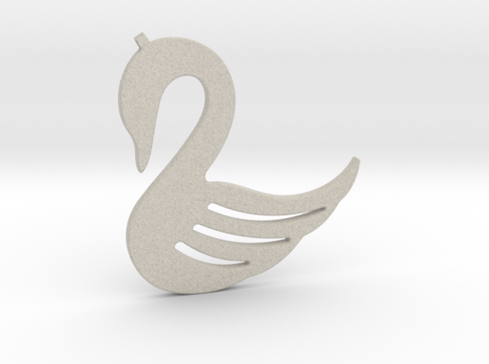 Swan Necklace-26 3d printed