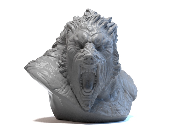 Werewolf bust 3d printed 