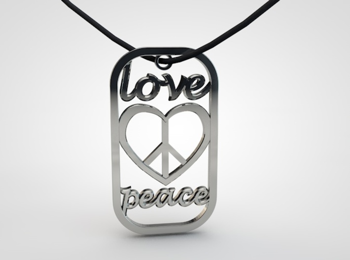 Dog Tag Love Peace Def File 3d printed dog tag pendant love peace