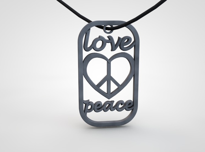 Dog Tag Love Peace Def File 3d printed dog tag pendant love peace2