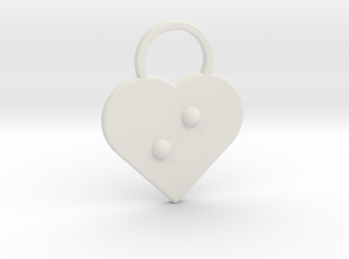 &quot;i&quot; Braille Heart 3d printed