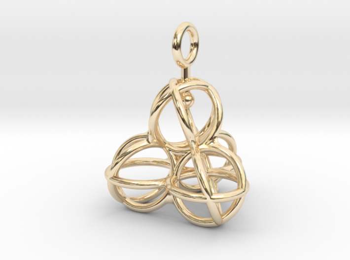 Tetrahedron Balls earring with interlock hook ring 3d printed