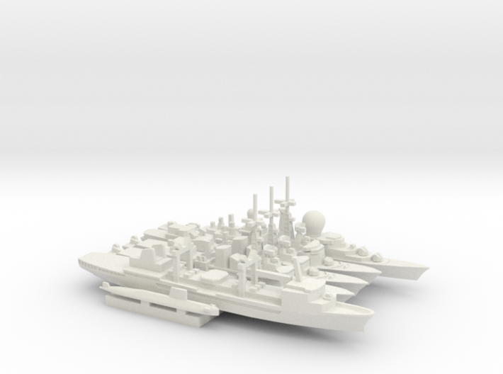 French Carrier Escort Group (1990s), 1/1800 3d printed