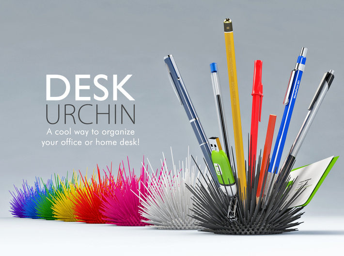 Desk Urchin - A cool way to organize your desk! 3d printed Render Preview