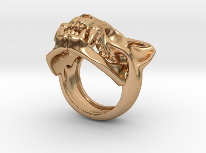 Cat Skull Ring 3d printed