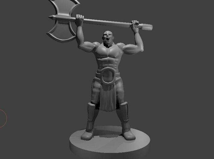 Half Orc Barbarian WITH A PONYTAIL raging 3d printed