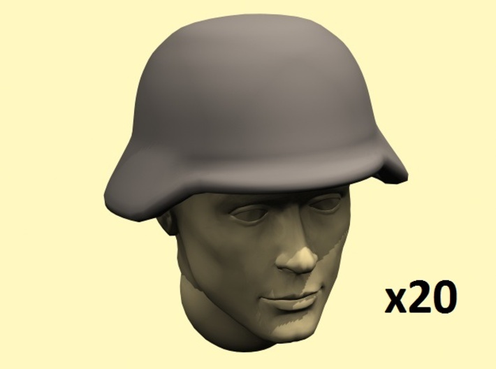 28mm ww2 german helmets (bigger) 3d printed