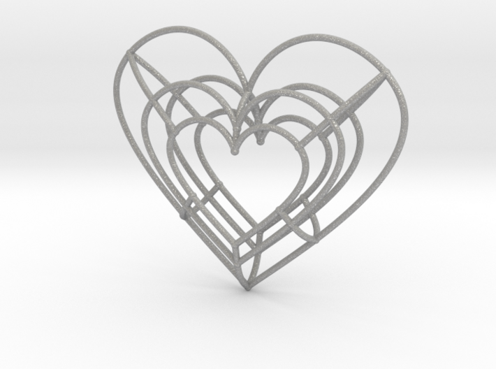Large Wireframe Heart Pendant 3d printed