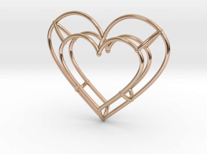 Small Open Heart Pendant 3d printed
