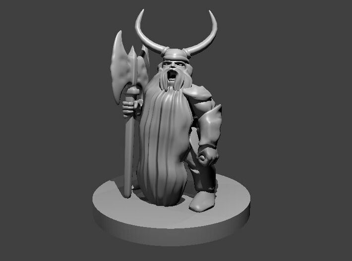 Dwarf Barbarian with a big Beard 3d printed