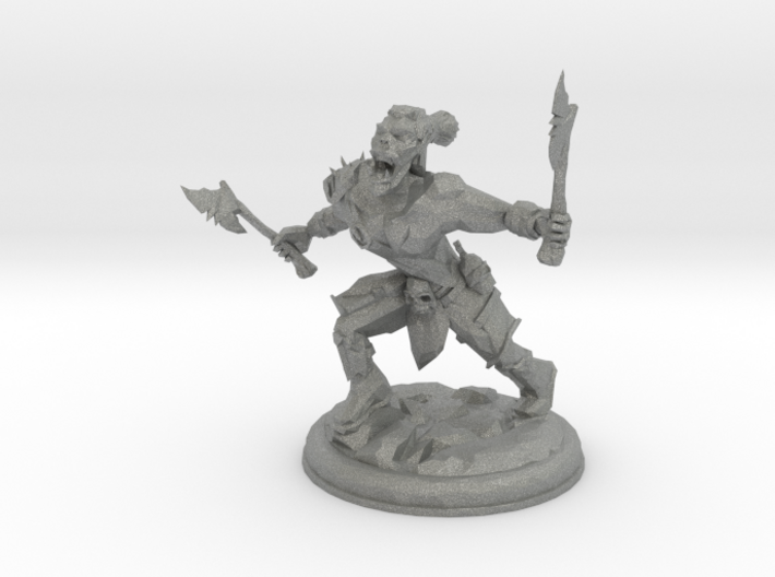 Orc with Axes on 28mm Base Low Poly version 3d printed