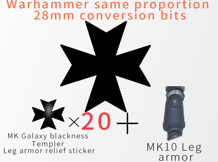 MK Galaxy blackness Templer Leg armor relief stick 3d printed