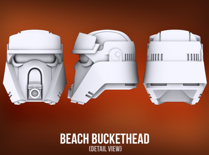 Beach Bucketheads (x7) 3d printed 
