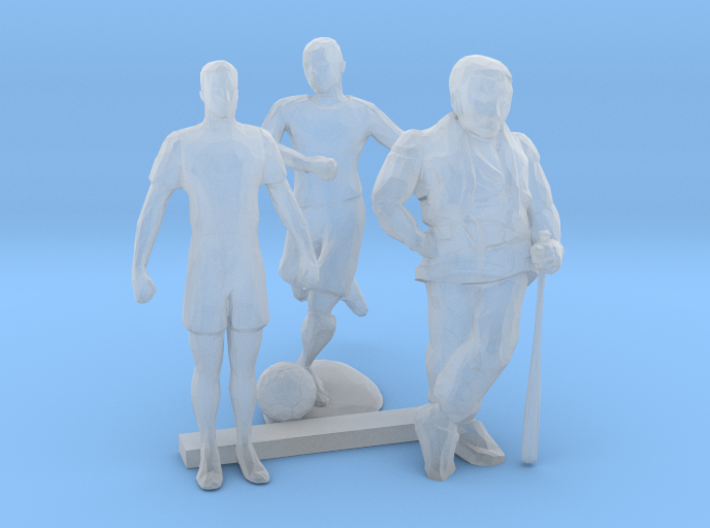 S Scale Soccer and Baseball Players 3d printed This is a render not a picture