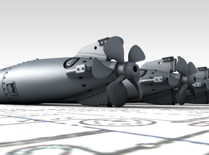 1/48 Royal Navy 21" MKVIII Torpedos x4 3d printed 3D Render showing product detail