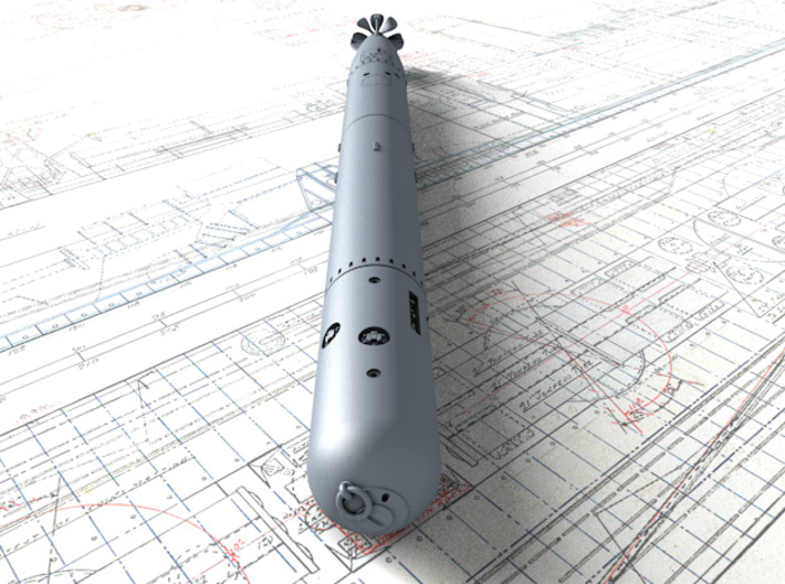 1/35 Royal Navy 21" MKVIII Torpedo x1 3d printed 3D Render showing product detail