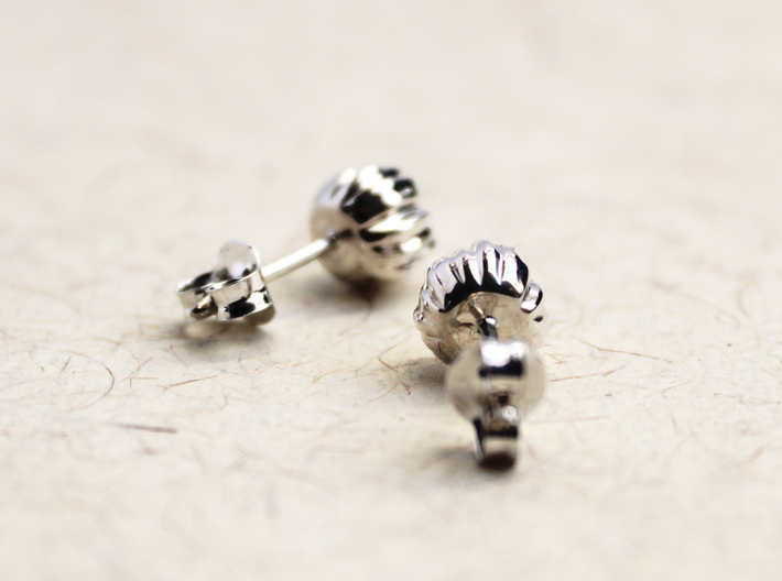 Barnacle Earrings - Nature Jewelry 3d printed Barnacle earrings in sterling silver, reverse side