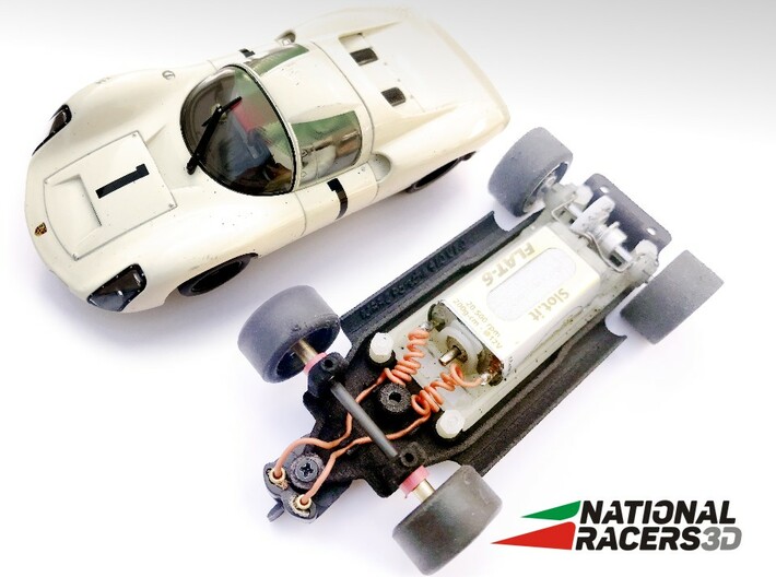 Chassis - MRRC Porsche 910 (Inline) 3d printed Chassis compatible with MRRC model (slot car and other parts not included)