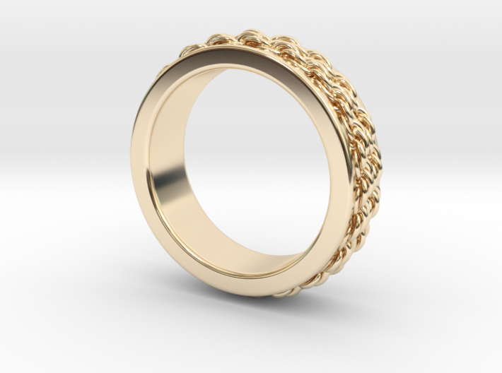 6mm Double Rope Band Ring 3d printed