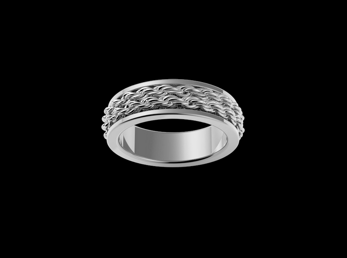 6mm Double Rope Band Ring 3d printed 