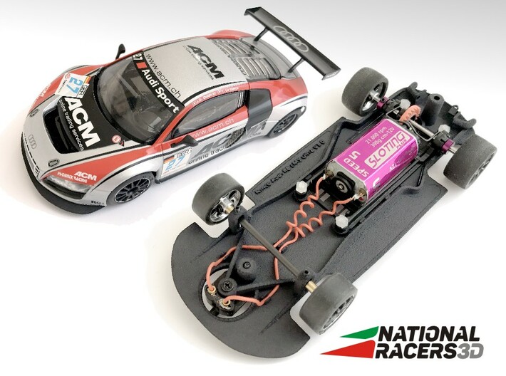 3D Chassis - Ninco Audi R8 LMS (Combo) 3d printed Chassis compatible with NINCO model (slot car and other parts not included)