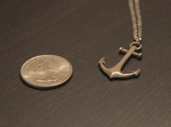 Anchor Necklace 3d printed Quarter for scale :)