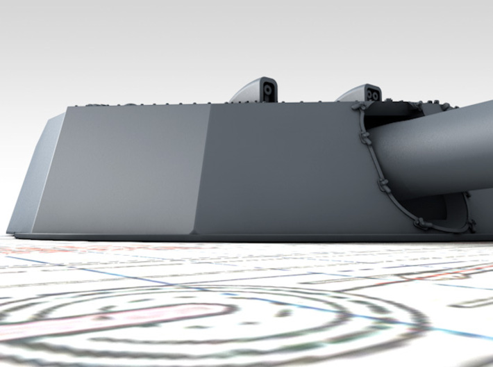 1/200 HMS Neptune 1909 12" MKXI Guns x5 3d printed 3D render showing Turret Detail