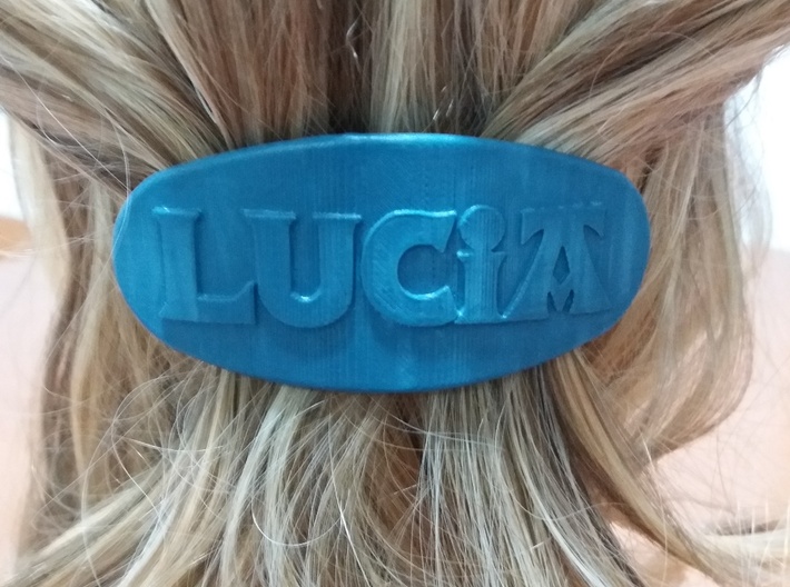 LUCIA Personalized Oval Hair Barrete 70-86 3d printed 