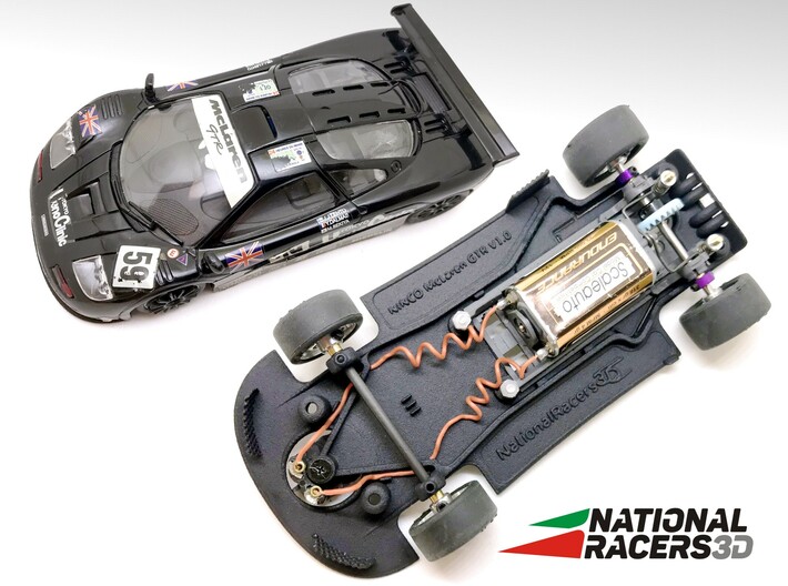 3D Chassis - NINCO McLaren GTR (Combo) 3d printed Chassis compatible with NINCO model (slot car and other parts not included)