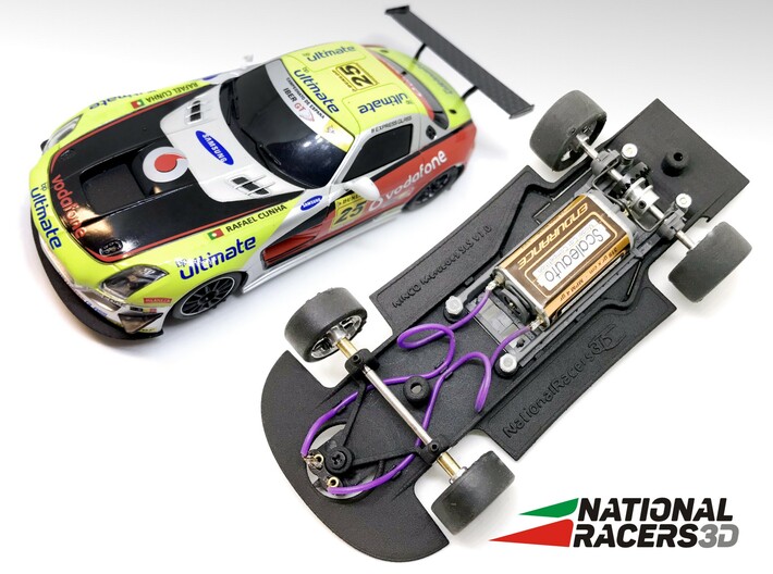 3D Chassis - NINCO Mercedes SLS (Combo) 3d printed Chassis compatible with NINCO model (slot car and other parts not included)