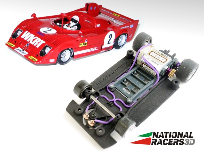 Chassis - SRC Alfa Romeo 33T12 - (SW/Inline*) 3d printed Chassis compatible with SRC model (slot car and other parts not included)