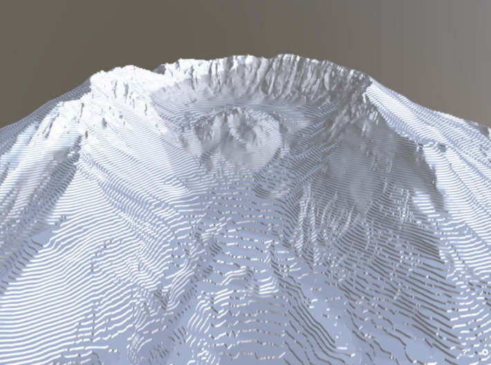 Mount St. Helens Contour Map (10 Meter) - Large 3d printed