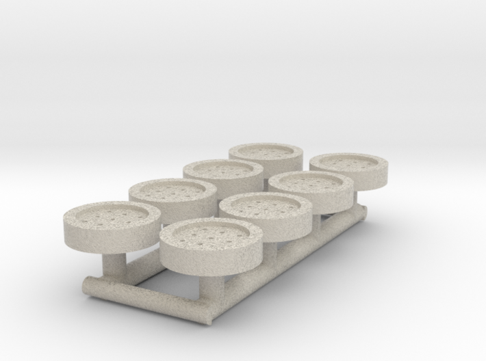8 HO Scale Man Hole Covers 3d printed