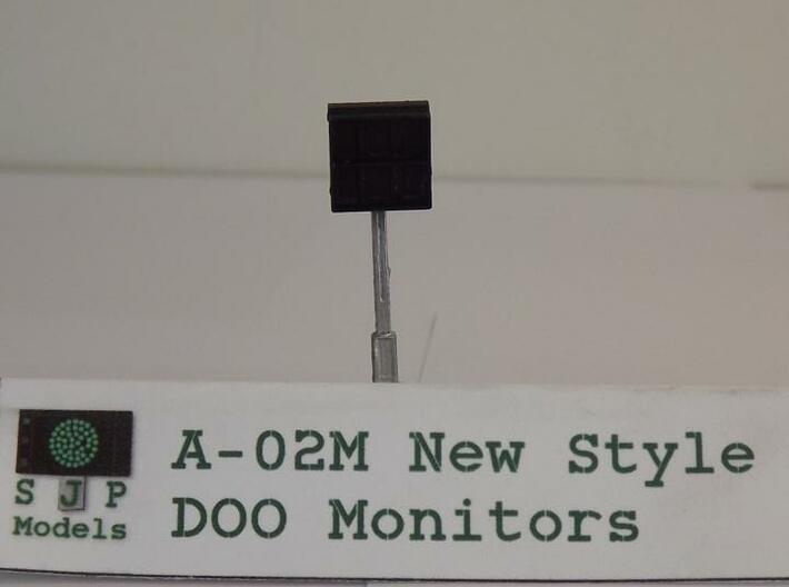 A-02M Modern DOO CCTV Monitors 3d printed This is a finished 6 screen model, painted in the Generic Paint Scheme of Black Body and Silver Post