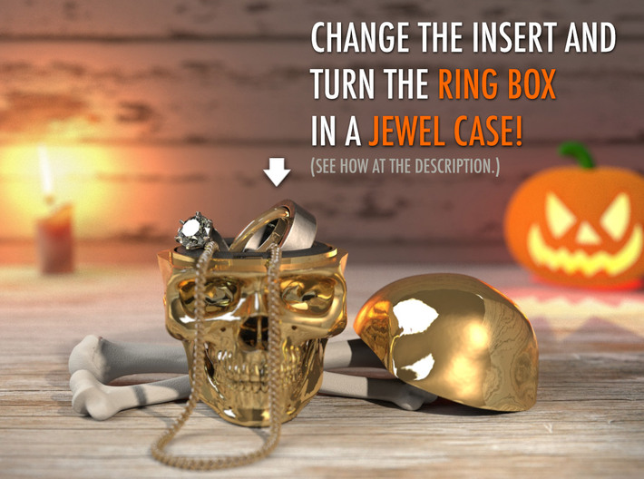 Skull Ring Box (FULL MODEL) - Engagement Ring Box 3d printed The X-Bone Stand is sold separately. (Ring shown not included)