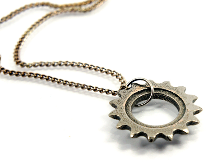 24mm Bicycle Track Sprocket Pendant 15t 3d printed Stainless Steel