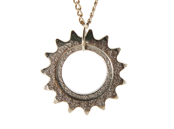 24mm Bicycle Track Sprocket Pendant 15t 3d printed Stainless Steel