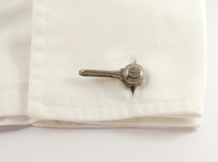 Bicycle Friction Shifter Cufflink 3d printed Stainless Steel