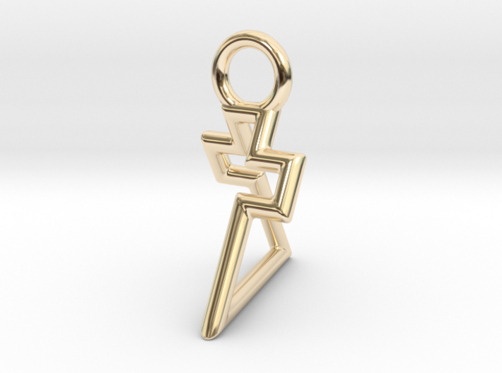 Triangle Cross pendant - Small/Medium 3d printed