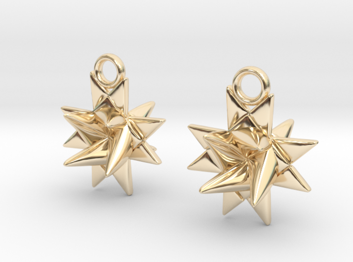 Froebel Star Earrings - Christmas Jewelry 3d printed
