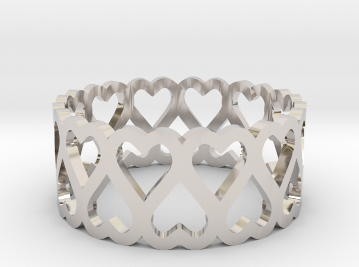 Heart symmetric ring All sizes, Multisize 3d printed