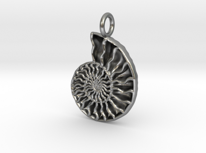 Ammonite Pendant - Fossil Jewelry 3d printed