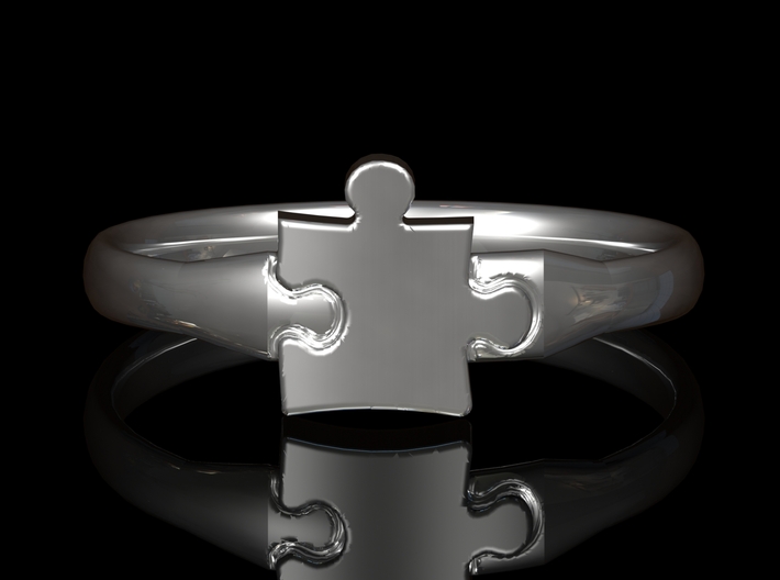 Autism Puzzle Piece Ring - Size 4 3d printed 