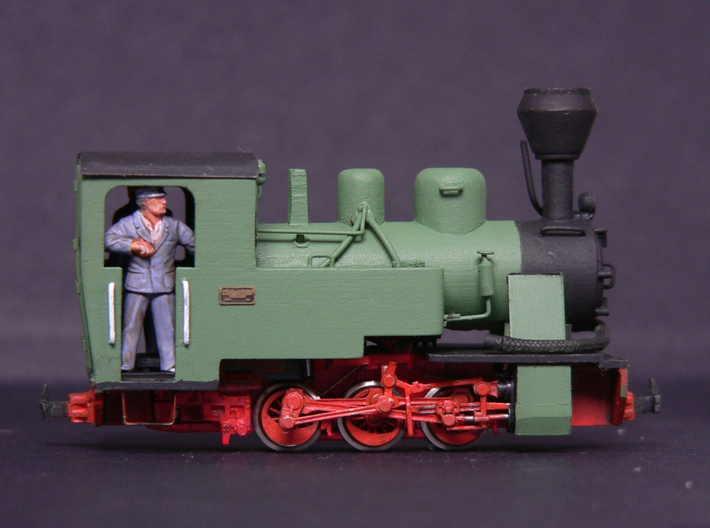 TTe Polish LAS locomotive 3d printed An example of a completed model using the scratch-aid body in 4mm scale (009) using a Fleischmann BR80 N gauge chassis.